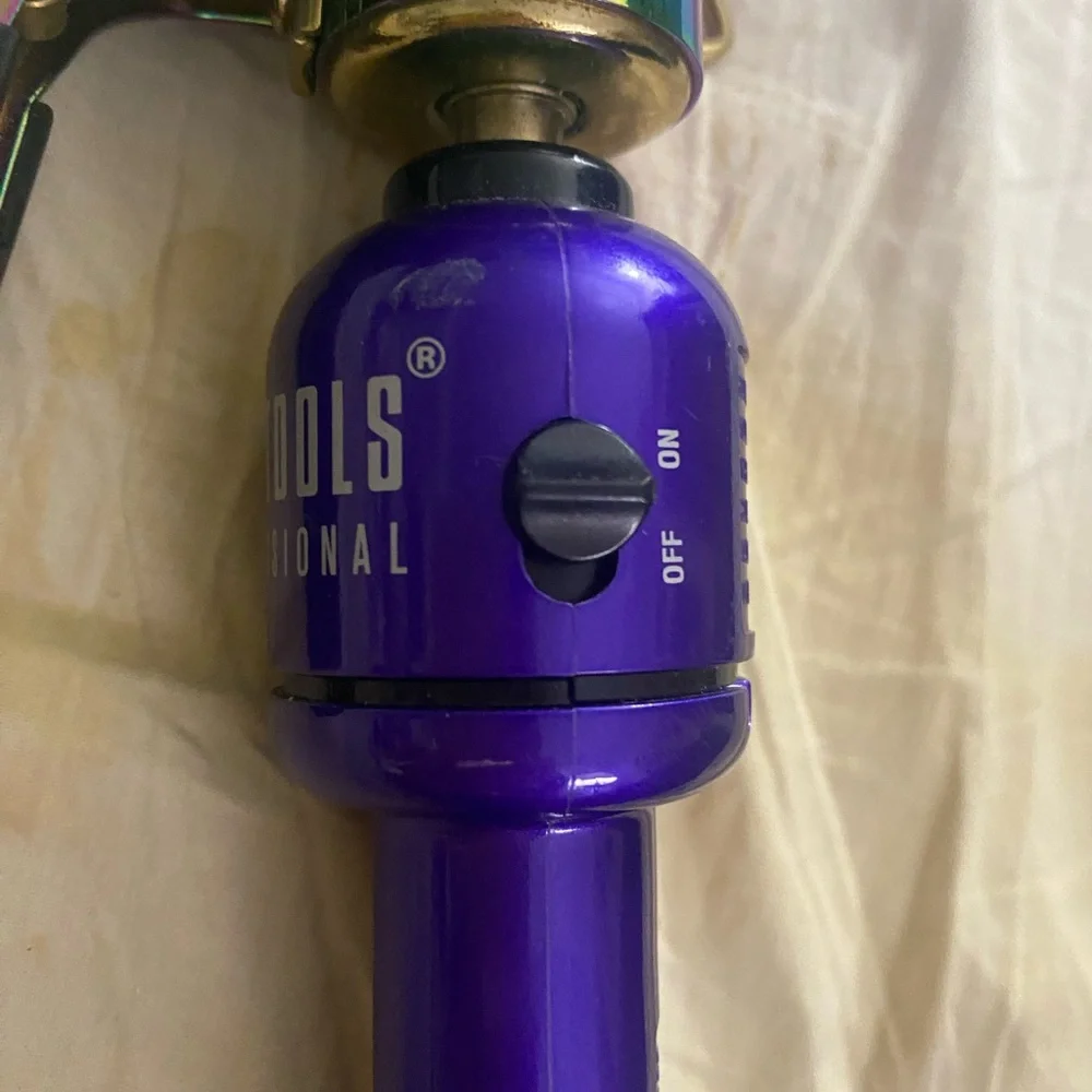 Hot Tools Purple Signature Series 1 1/4” Flipperless Wand & Curling Iron EUC